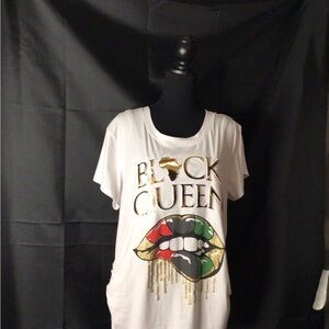 #697.  Black Queen Graphic Tee - White